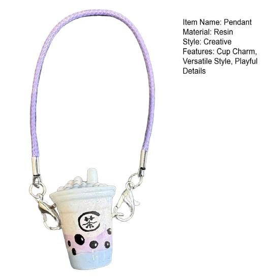 Miniature Bubble Tea Cup Hair Clip Accessory DIY Creamy Epoxy Doll Jewelry Attachment Decorative Component Pendant