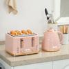 3000W 1.7L Kettle & 4 Slice Toaster, Kettle and Toaster Set with 7 Browning Controls and Crumb Tray, Light Pink