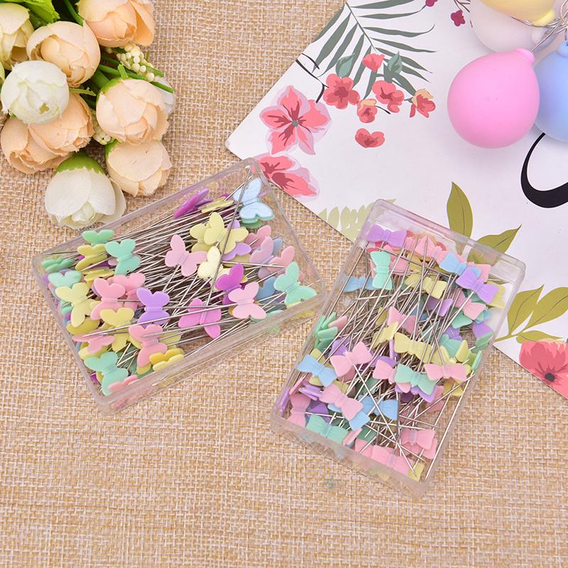 

100pcs / Лот Швейные аксессуары патчворк Pin с Box Diy Кнопка Head Pins Diy