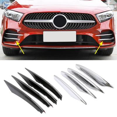 4PCS For Mercedes Benz A Class W177 V177 A180 A200 A220 A250 2019-2024 Car Accessories Front Fog Lamp Lights Strips Trim Cover