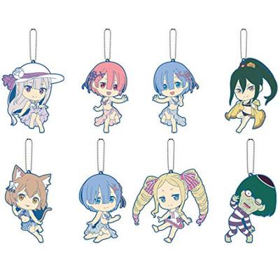 Ichiban Kuji Premium Leben in einer anderen Beschworen in eine andere F Preis Großer Gummi Schlüsselanhänger Alle 8 Arten ReZERO -Beginnende Welt- Sommer! Meer! Welt!