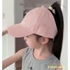 Hot High Ponytail Kids Hat Baseball Cap for Girls OutdoorTravel Sun Hat Adjustable Children Peaked Cap Hollow Back Ponytail Caps