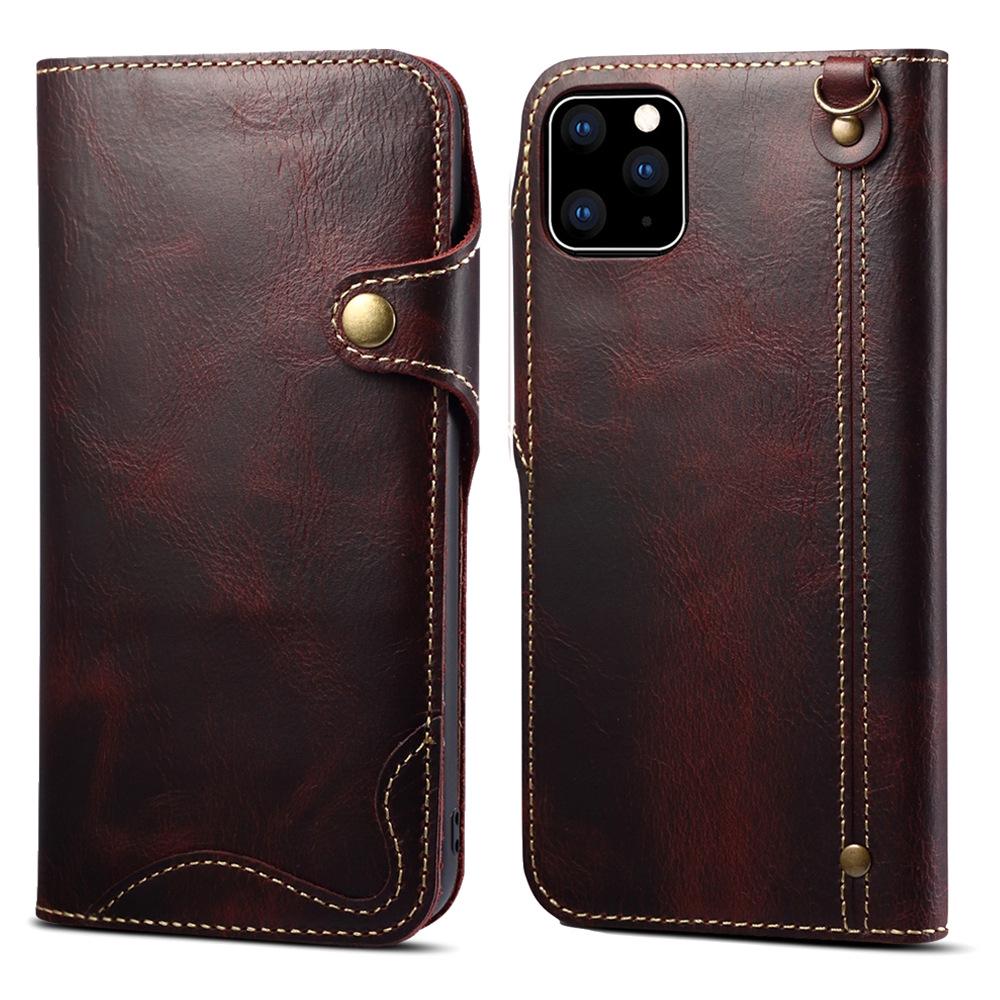 Prémiové olejové voskované kožené pouzdro S26 na telefon iPhone 17 Pro Max/16 Plus