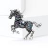 Classic Rhinestone Horse Brooches Luxury Metal Badge Pin Zodiac Animal Lapel Pins  Friends