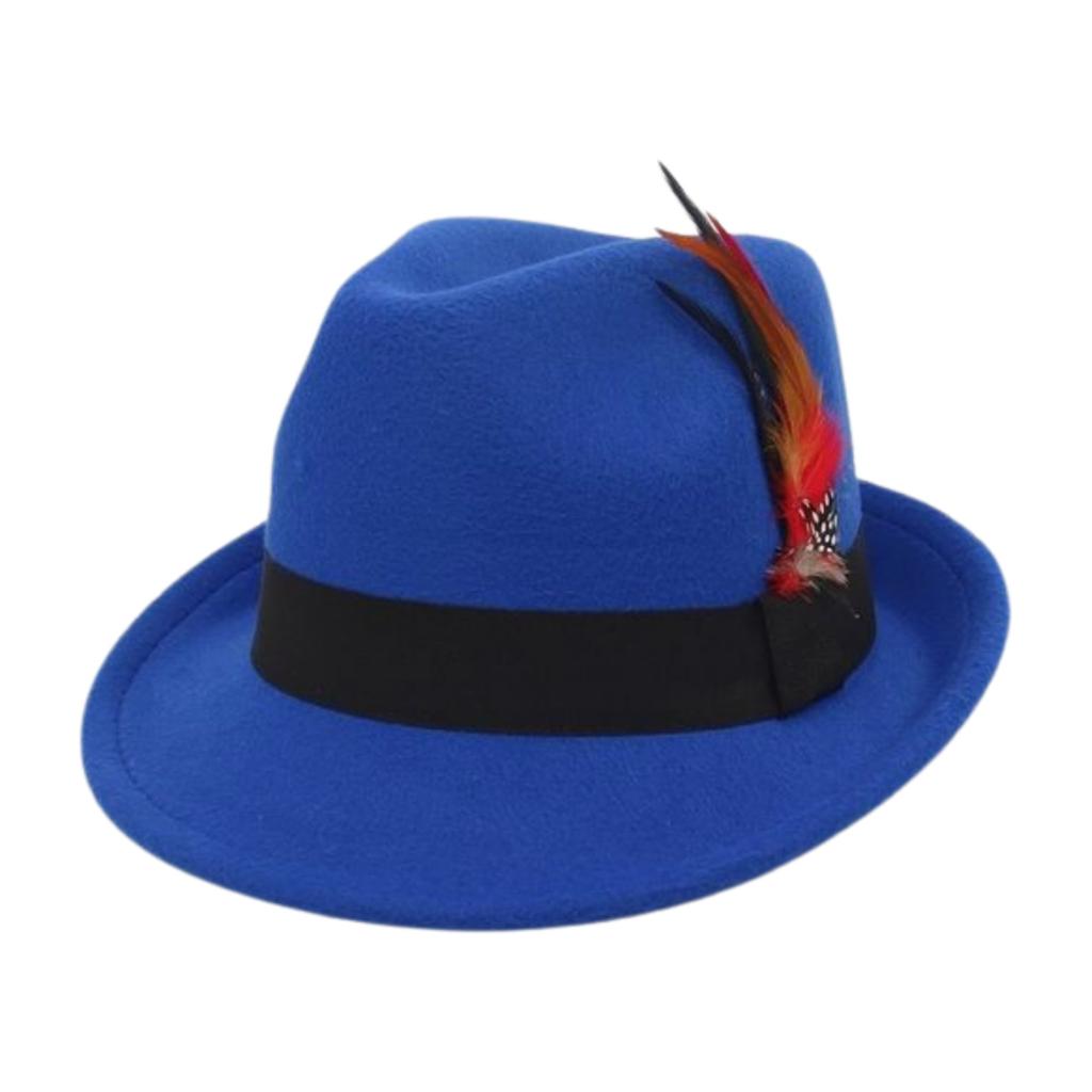 Feather Top Hat Curled Retro Hat British Jazz Hat