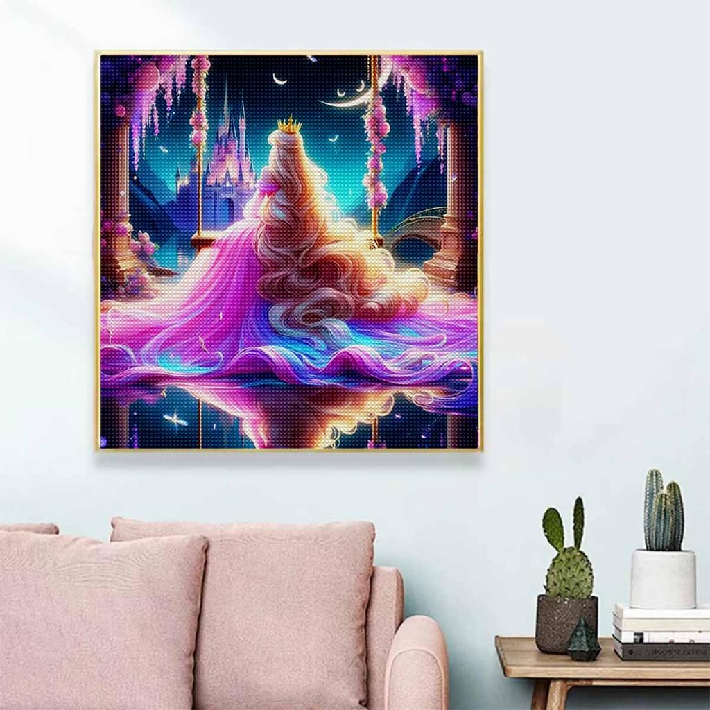 5D DIY Diamond Painting Decorative Rapunzel Full Round Drill Scenery Diamond Embroidery Cross Stitch Kits Home Decor Gift