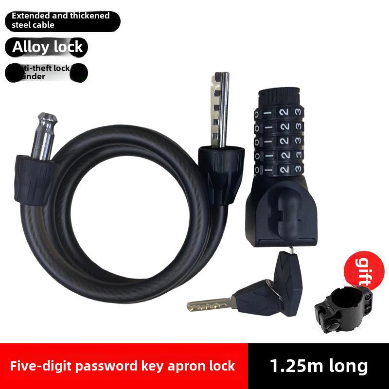 Přenosný zámek s heslem proti krádeži pro kola a elektromobily - silné ocelové lano