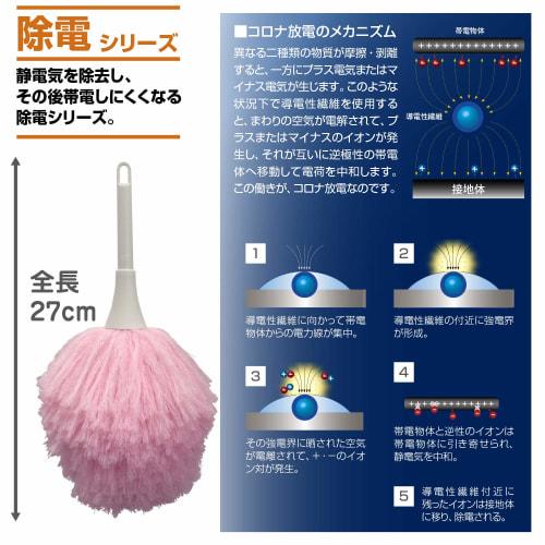 Yamazaki Sangyo New Anti-Static Duster, Mini, Pink, 27cm Long, 189403