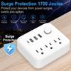 Multifunction US Standard Plugs Adapter with 3 Outlets 3 USB Port Plus 1 Type C Port Converters  for Travel
