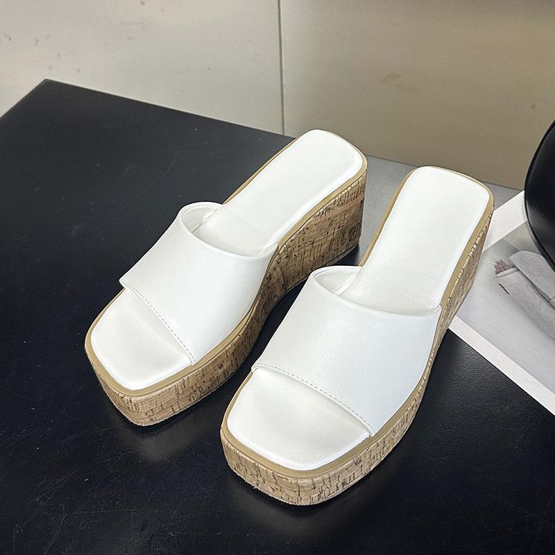 Fashion Fashion Thick Soled Footwear Ladies Wedges Slippers Shoes Platform Women Wedges Slippers Shoes Female Slides Sandals Big Size 43
