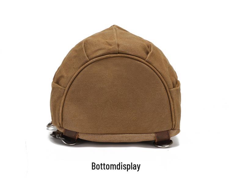 Men's Waxed Canvas and Top Layer Cowhide Travel Crossbody Bag