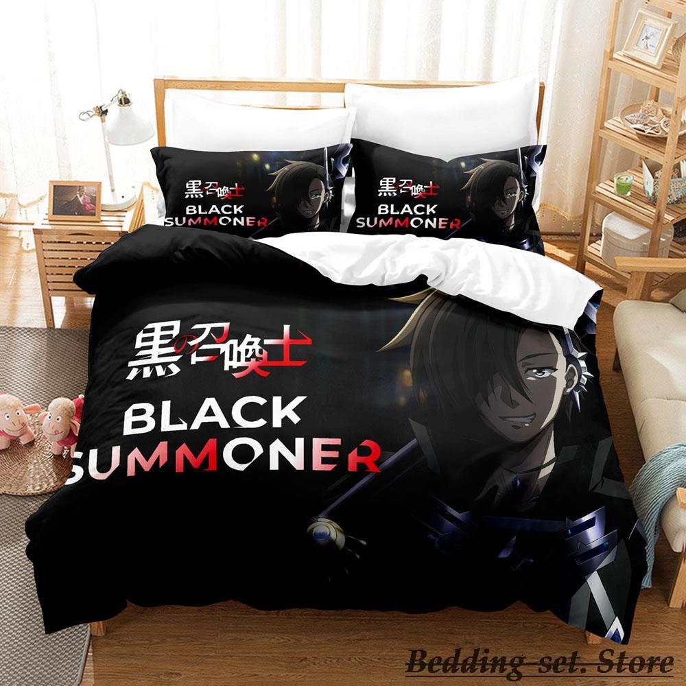 Black Summoner Bedding Set Single Twin Full Queen King Size Bed Set Adult Kid Bedroom Duvetcover Sets Anime Parure De Lit Bed