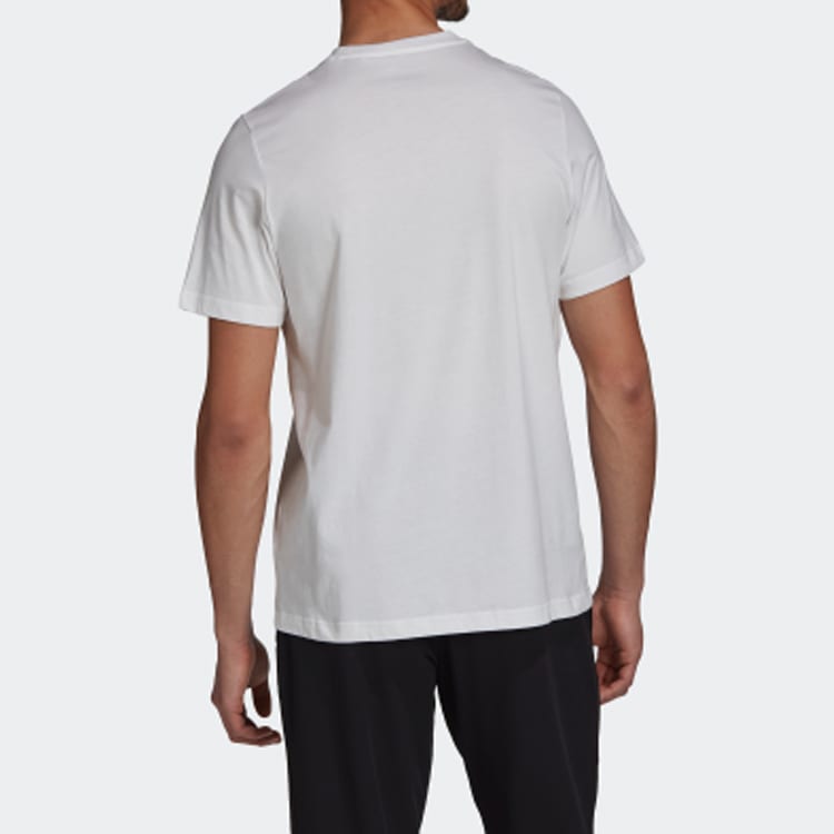 Adidas T Shirts Men's White Crew Neck Moderate Straight Fit GD5894