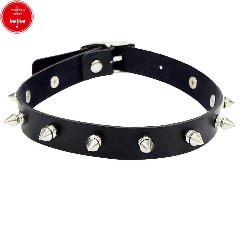 Punk Nieten Leder Choker - Harajuku Gothic Rock Cosplay Halskette