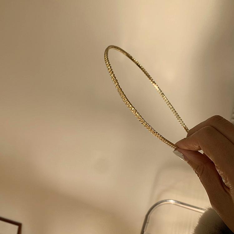 Korean Minimalist Thin Metal Chain Headband for Face Washing & Hair Styling