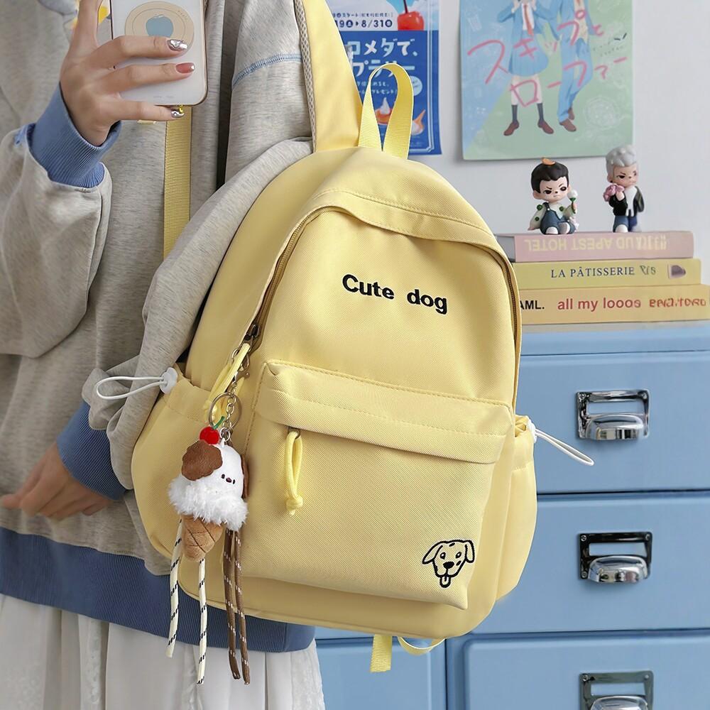 Schoolbag Cute Puppy Backpack Women's 1011 New Lightweight Versatile Schoolbag Student Class Backpack Korean Version of the Trend Backpack