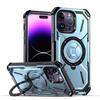 For Apple iPhone 15 14 13 12 11 Pro Max Case Metal Kickstand Magnetic Case with MagSafe, Heavy Duty Bumper Shockproof Phone Case