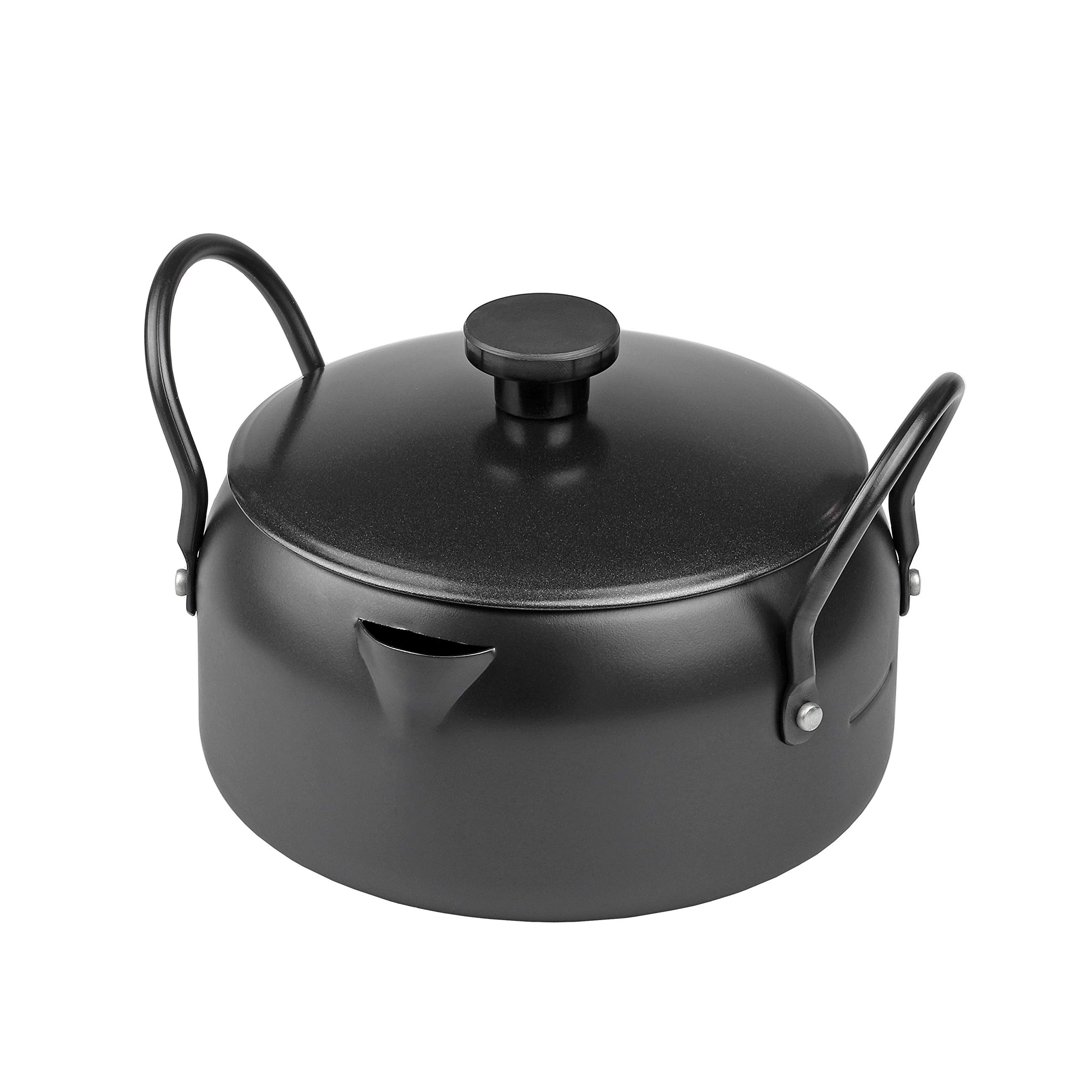 

Горшок для темпура Pearl Metal 16 см Limited Black с железной крышкой BLKP Black [BLKP] AZ-5038
