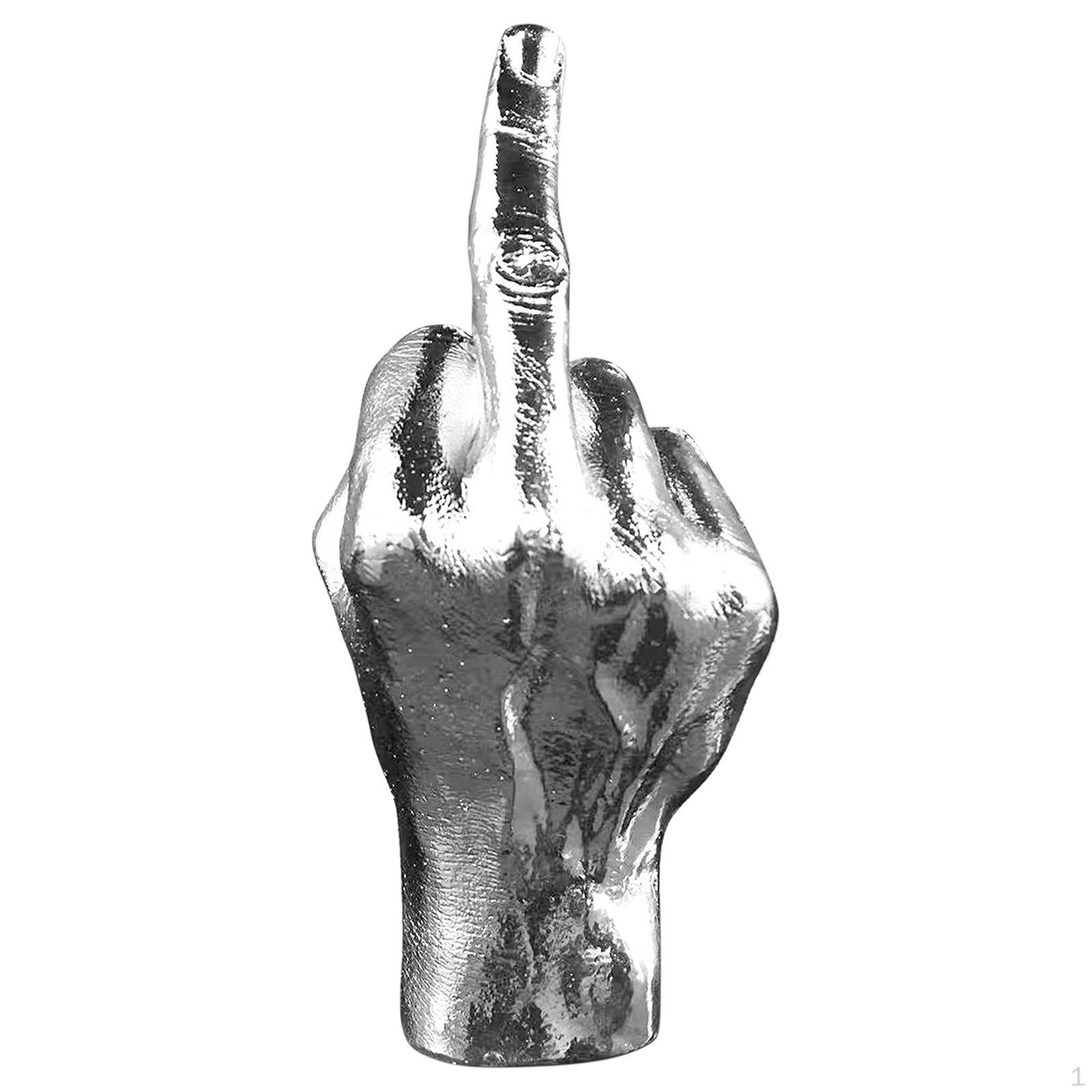 Creative Hand Gesture Desk Statues Art Platform Statue Finger Sculpture r for Living Room серебряный