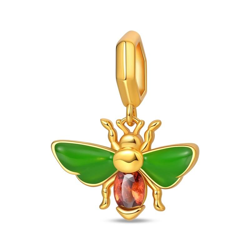 New Original Copper Bee Charms Honey Earrings Ring Beads Pendants Fit Bracelet Necklace Diy Jewelry Gift