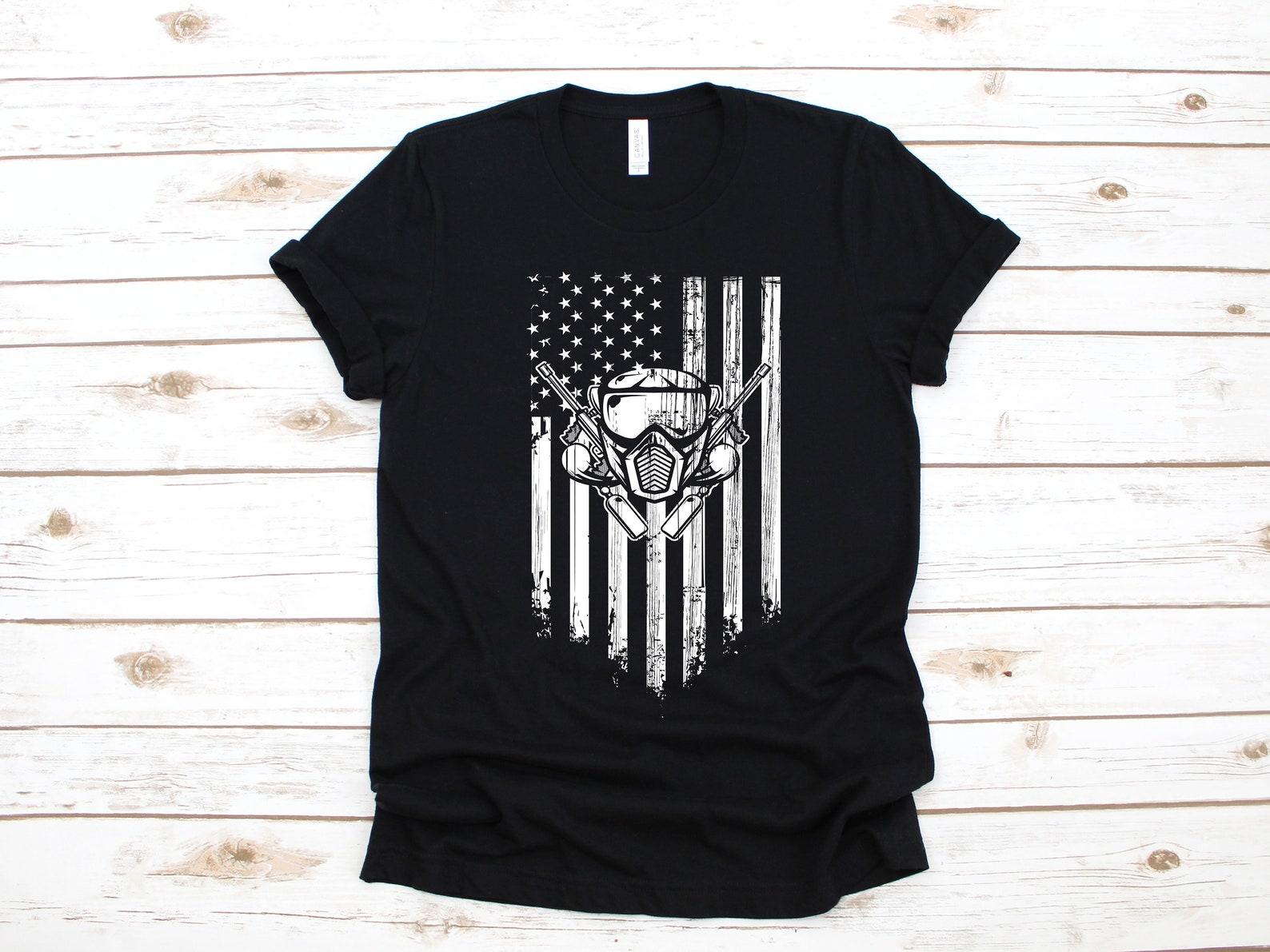 Paintball American Flag Shirt, USA Paintball Gun T-Shirt, July 4th,T-shirt, T-shirt, T-shirt, Tank Top S