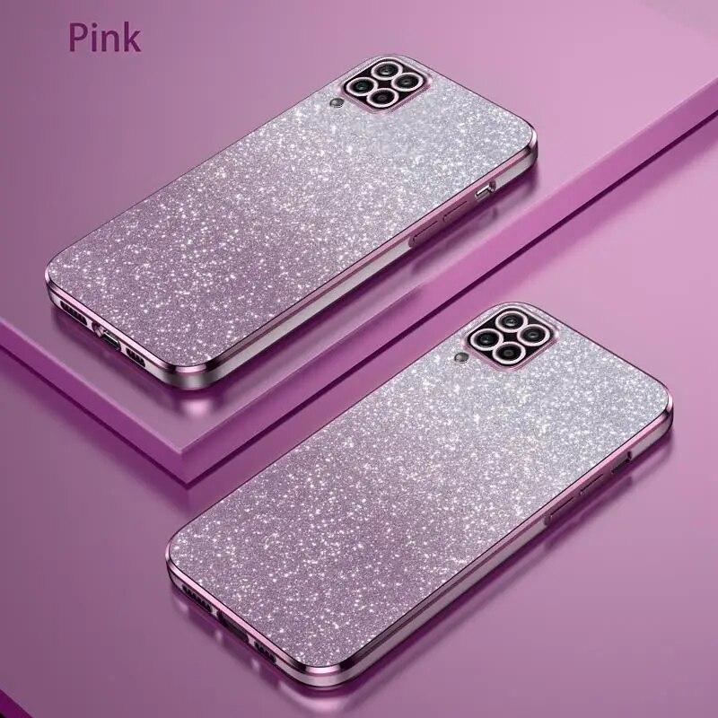 EINE 12 22 Luxus Gradienten Glitter Überzug Fall Für Samsung Galaxy A12 A22 4G A22S 5G Frauen Silikon Zurück abdeckung Funda Kostenloser Versand