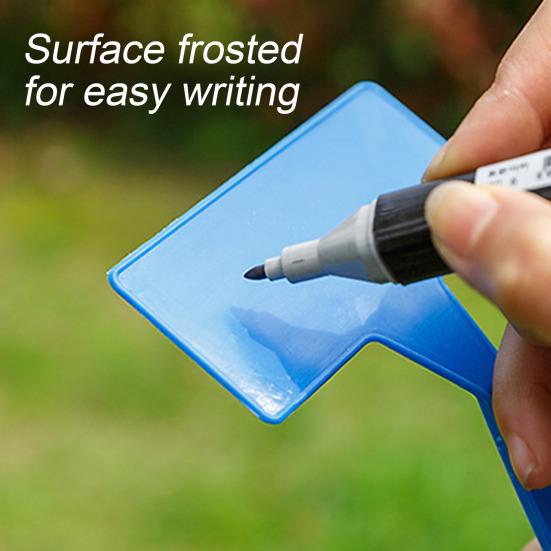 5 Pcs Plant Tags Reusable Plastic T Shape Plant Labels Plant Markers Inserted Cards for Flower Bed Garden Nursery Outdoor Gardening