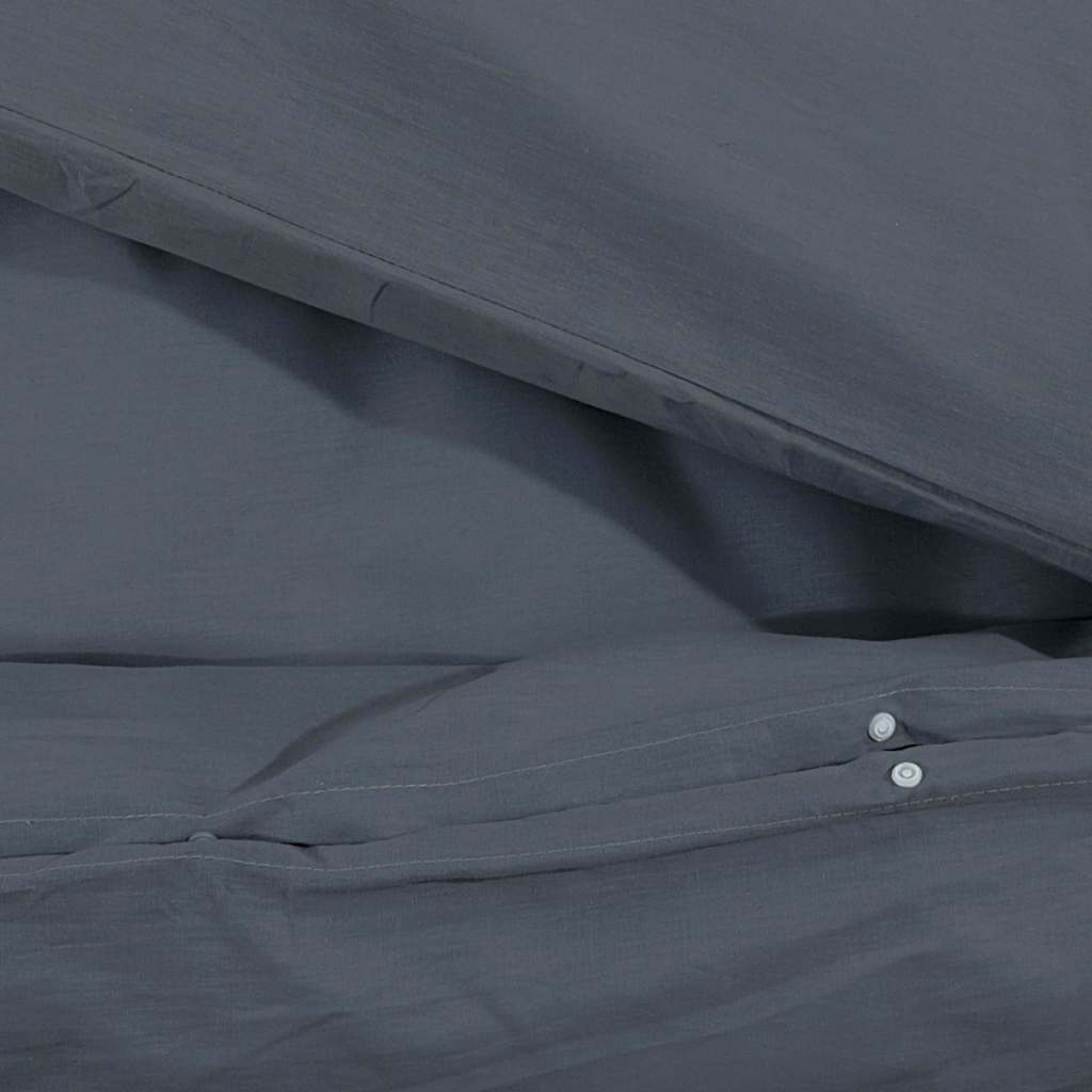 Vidaxl Zestaw Pościeli, Antracytowy, 155X220 Cm, Lekka Mikrofibra