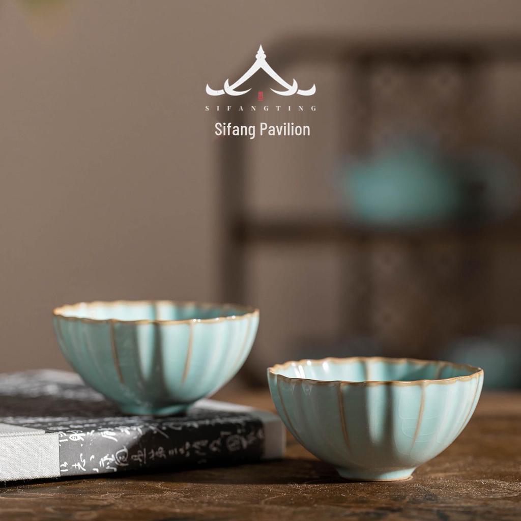Ru Kiln Ceramic Master's Tea Cup Set - Personal Use & Souvenir Gift Box
