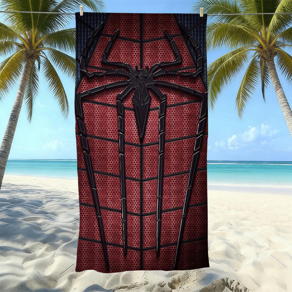 Toalla de Playa con Estampado de Dibujos Animados de Marvel Spider-Man, Natación en la Costa, Secado Rápido, Suave y Agradable para la Piel, Playa de Vacaciones