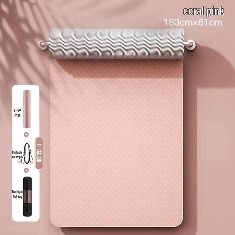 TPE doppelseitige rutschfeste verdickte verbreiterte Yogamatte - Geräuschdämmende Trainingsmatte für den Heimgebrauch (Kleine Mängel)