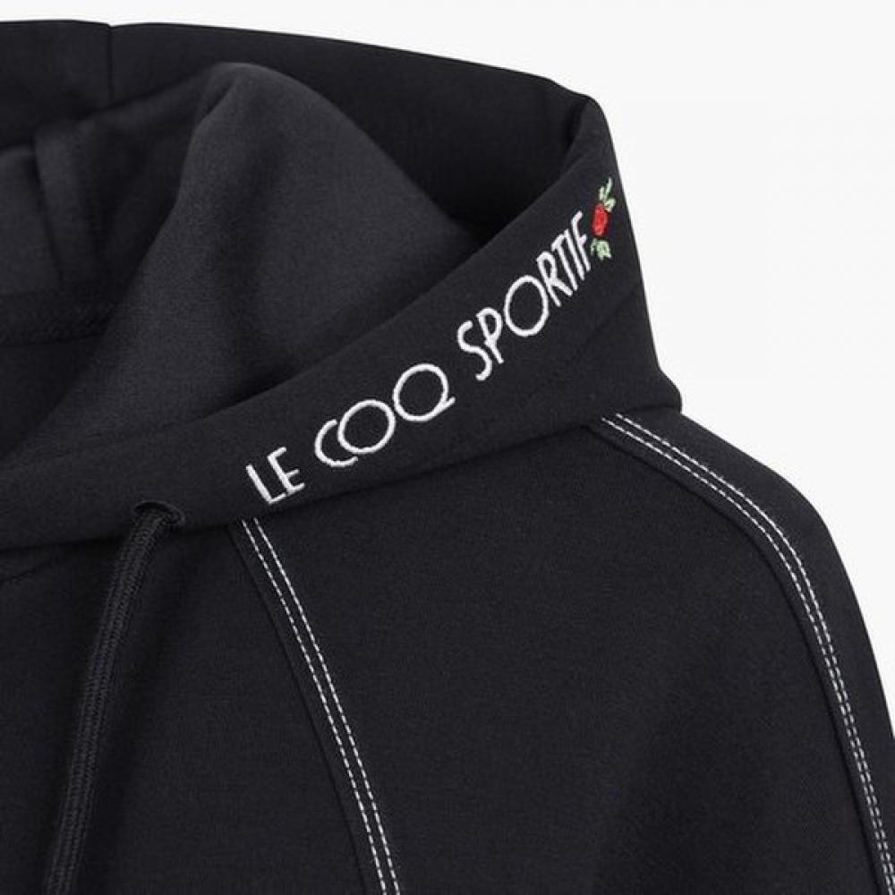 Le Coq Sportif Women S looSe Fit doubLe tenSion Hooded Zip Up Black Qp322oft71