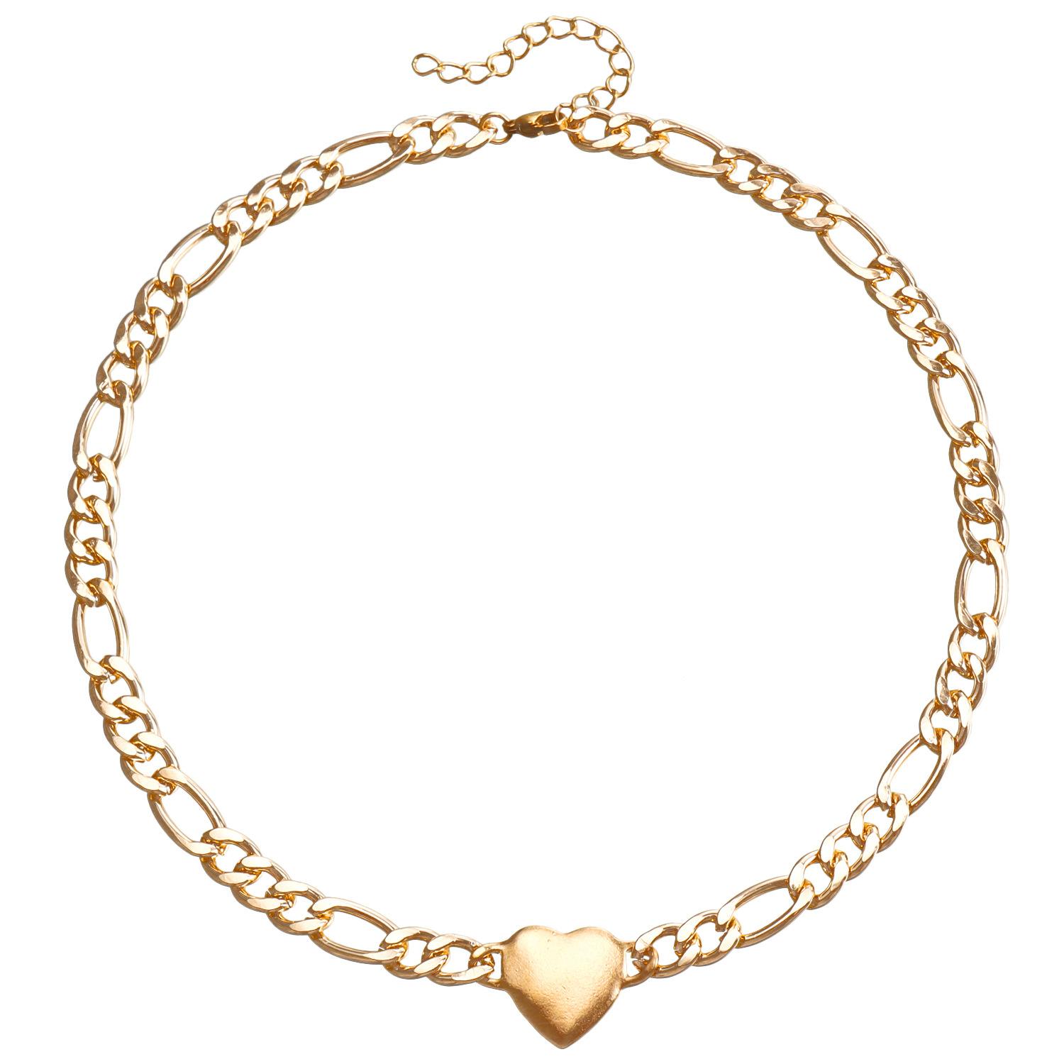 

Accessories Spice Girl Simple Figaro Frosted Love Necklace Women S Short Collarbone Chain Necklace Choker золотой