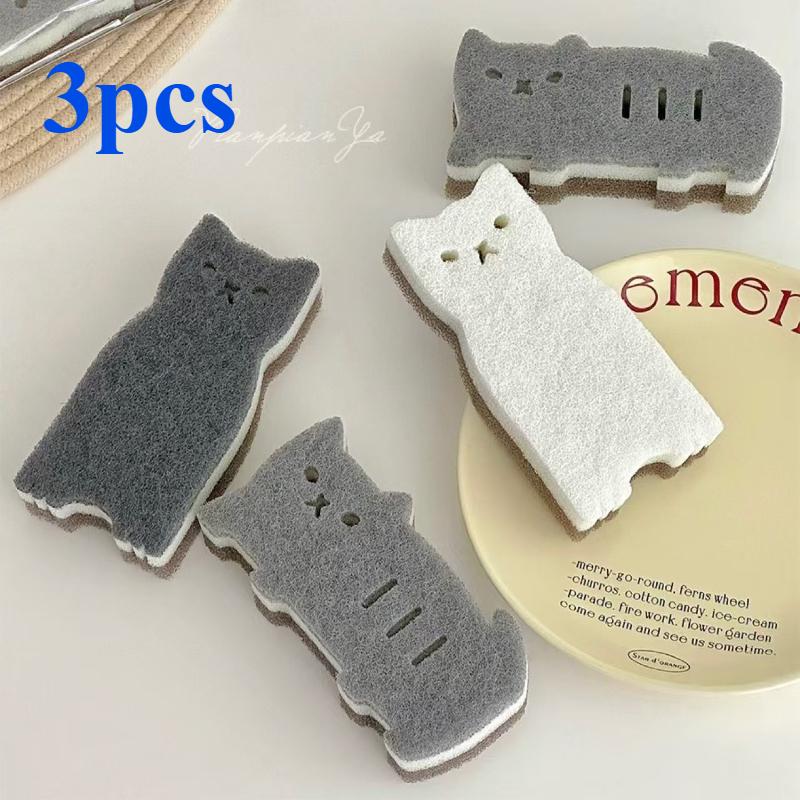 3/4/6PCS Random Style Kitchen Sponge Set - Double-sided Dishwashing Brush, Kitchen Cleaning Sponge, Dishwashing Sponge