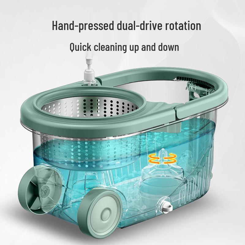 Hands-Free Spin-Dry Rotating Mop and Bucket Set