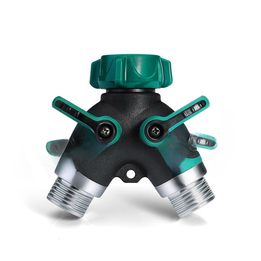 Two-Way Y-Shaped Zinc Alloy Garden Hose Splitter