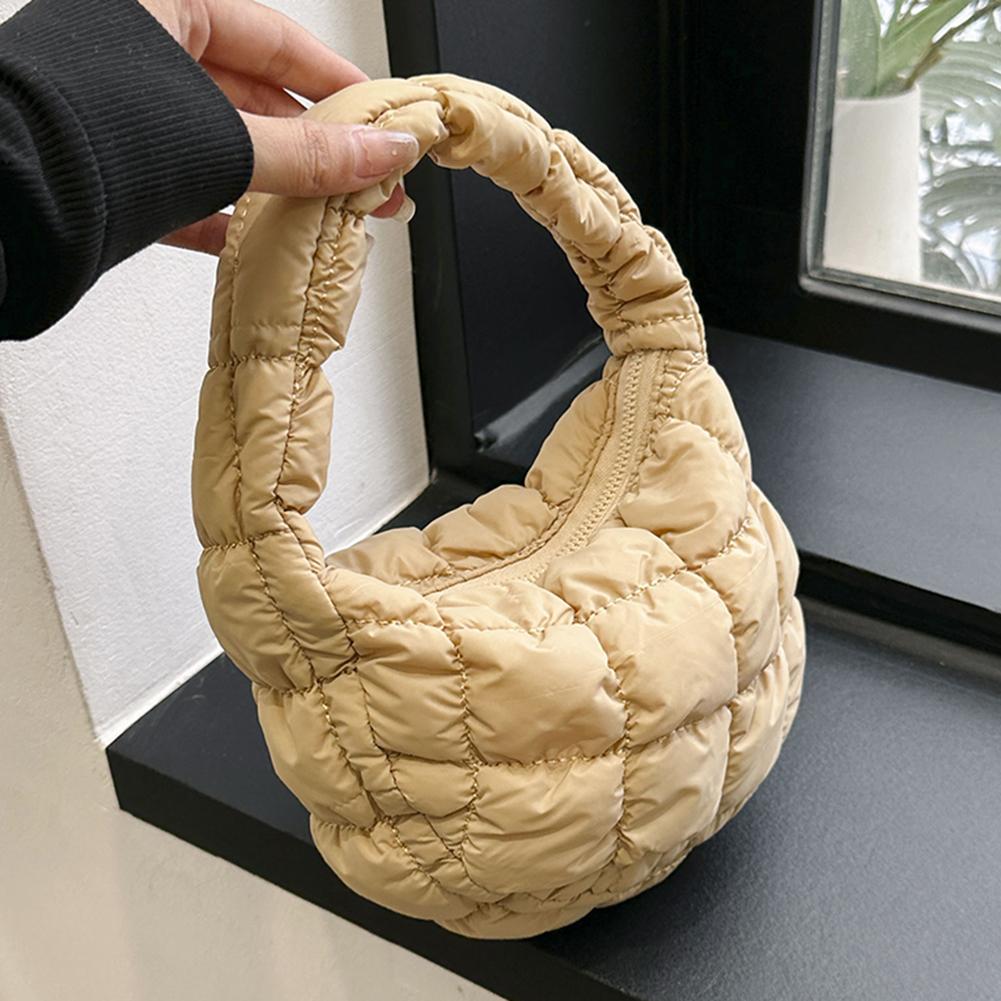 

Мини-облачные плиссированные сумки для женщин, повседневная стеганая сумка, сумки с нейлоновой мягкой ручкой, роскошная мягкая пухлая сумка, дизайнерская сумка для подмышек
