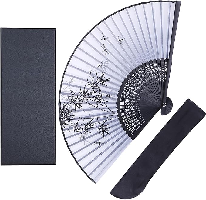 Large Bamboo Fan for Men and with Traditional Japanese Suitable for Men and Perfect for Traditional Japanese Kabuki Fireworks Summer Summer Heat Gift