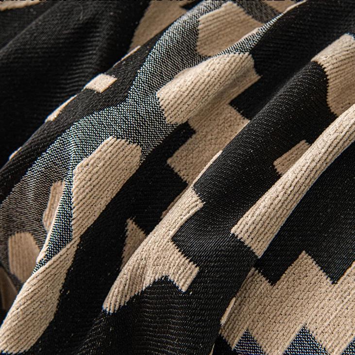 Nordic Geometric Pattern Sofa Towel Thick Tassel Edging One Piece Dust Cover Universal All Season Sofa Throw