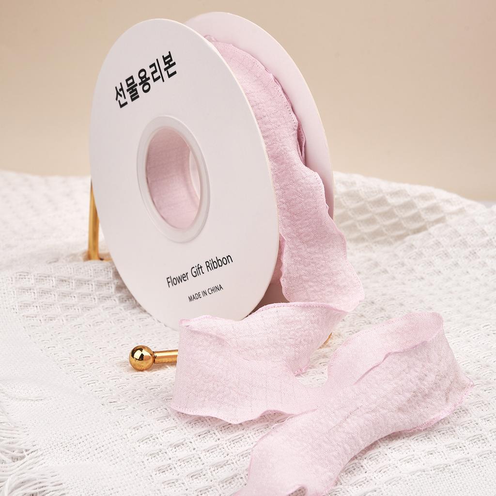 10 Jardów Wstążki z przędzy ogona rybiego Falowany brzeg Plisowana wstążka szyfonowa Materiał do pakowania prezentów Dekoracja DIY kwiatów na ślub, urodziny