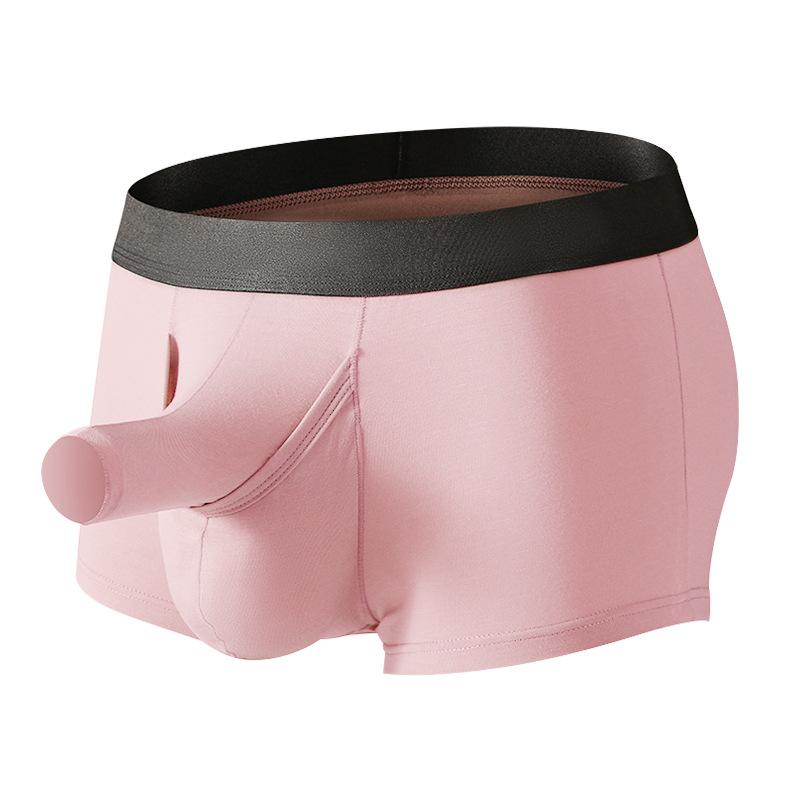 Male Spring and Summer Sex Appeal Elephant Trunk Front Opening Bullets Separation Breathable Boxer Briefs
