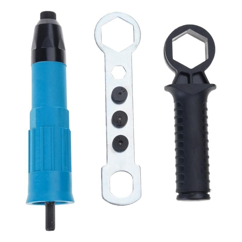 3Pcs Rivet Guns Adapter Set Suitable for Ergonomic Grip for Industrial Applications High Strength Riveter Conversion