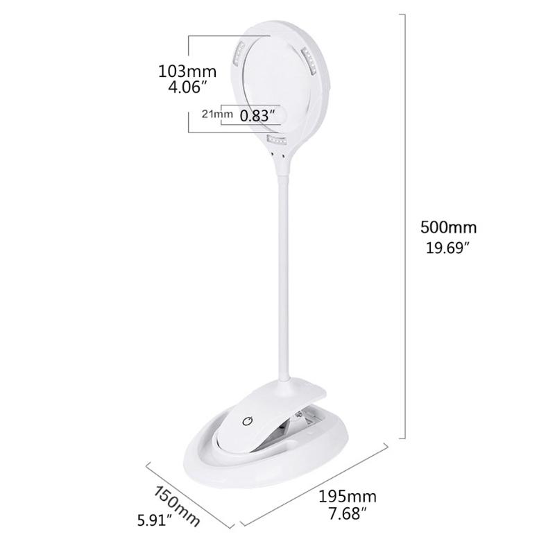 Akumulatorowa Lupa Biurkowa ze Stojakiem i Zaciskiem Regulowana Jasność do Hobby Rzemiosła Warsztatu Szycia Napraw