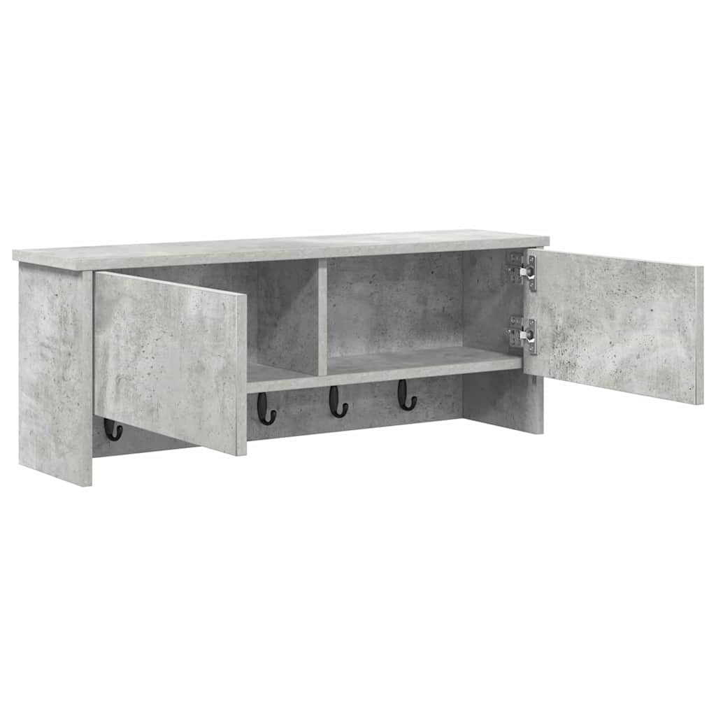 Wall Mounted Nightstand with Shelf Concrete Grey 80 x 20 x 30 cm