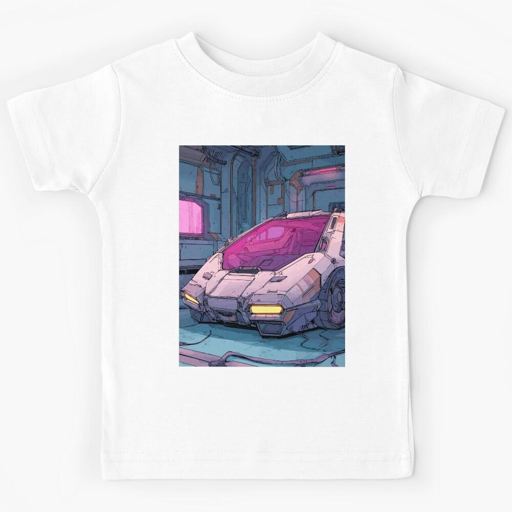 Neon Garage Prototype - Retrofuturistic Vehicle Kids T-Shirt 100