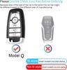 AAAMX1 Alloy Leather Car Key Fob Case Cover for Ford Fusion F150 F250 F350 F450 F550 Edge Explorer Escape Mustang 2018 2019 Protector