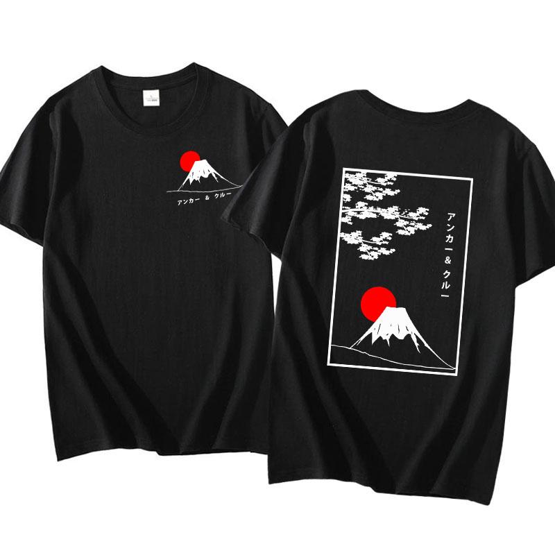 

Mount Fuji Sun Set Tshirt Men Women Japanese Style Cotton Short Sleeve Tshirt loose Tshirt ShortSleeved summer Tee 4XL