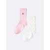 Kids  Unisex  Socks 2p  Embroidery Pattern 