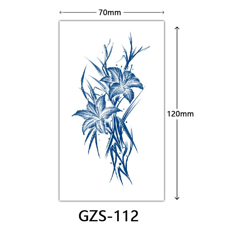Flower Herbal Semi-Permanent Tattoo Sticker, Small Picture Juice Tattoo Sticker, Sweat-Proof Tattoo