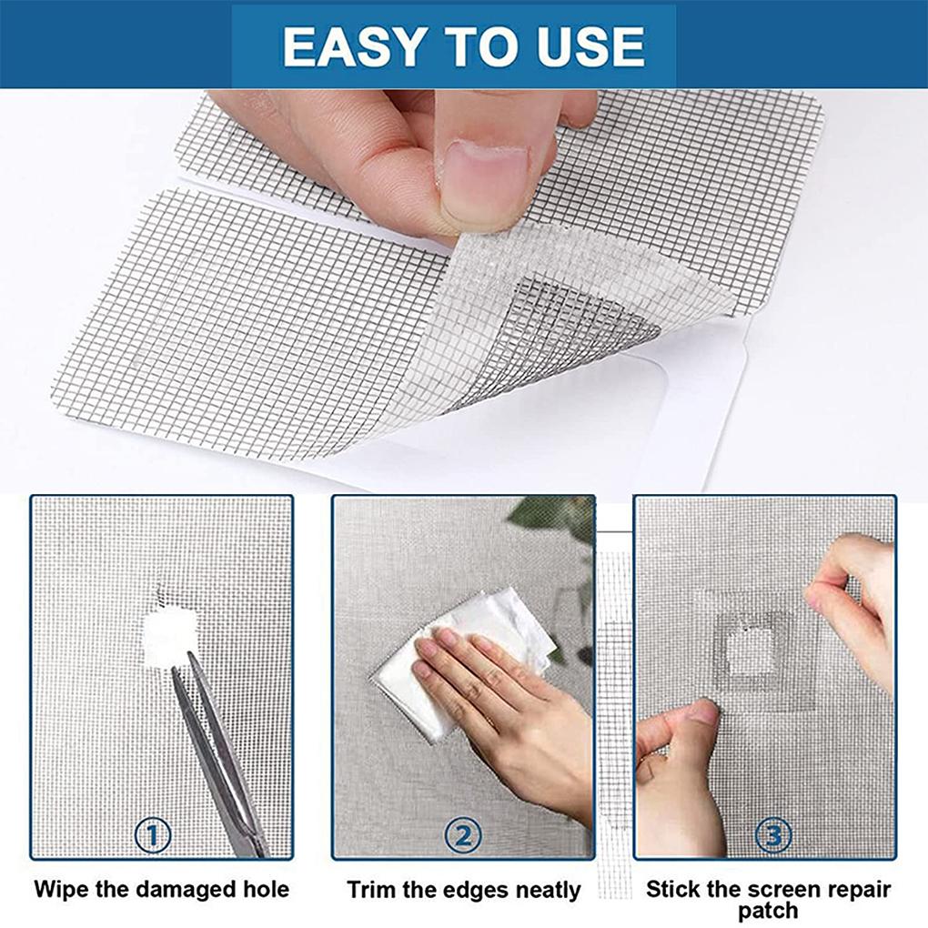 Window Net Screen Self-adhesive Covering Patch Stickers Strong Stickiness Anti-insect Mesh Repair Sticky Patches Screens